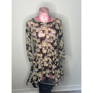 Vintage Floral Sheer Mesh Beach Cover Up One Size